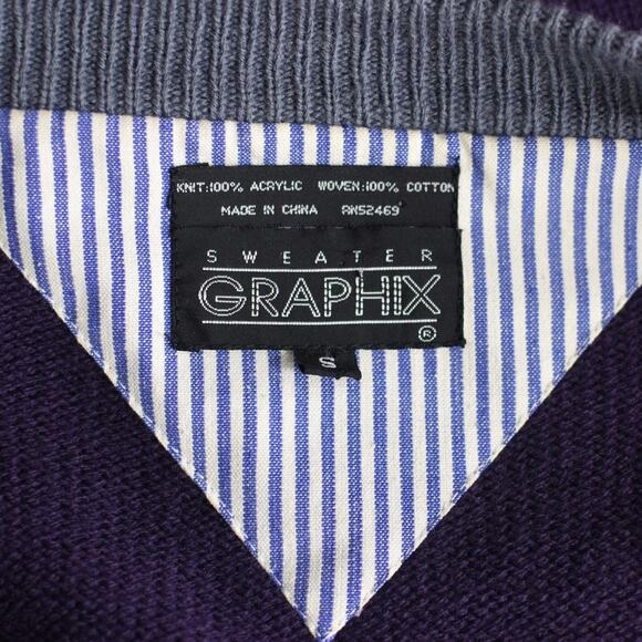 Vintage Purple Knit Cardigan with Pockets Men's Small - Picture 10 of 10